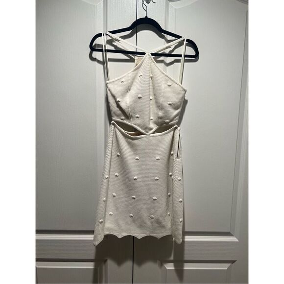 PAOLA BERNARDI Eva  Knit Mini Halter Dress with Cutout side Size S NWT $430 - Picture 2 of 8